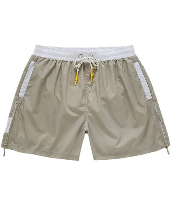 Mens Swim Trunks Short Quick Dry Bathing Suit Mesh Lining Swim Shorts - Grey - CD18WL859DU $21.61-Trunks