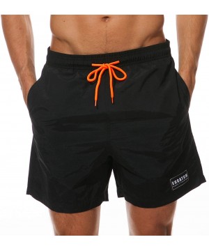 Men's Swim Trunks - Black - CM18QR0Z7RM $14.96-Board Shorts