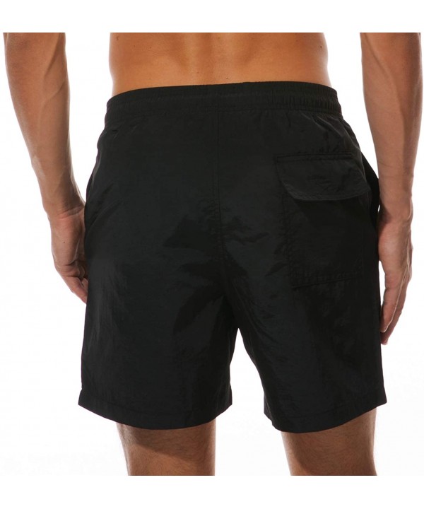 Men's Swim Trunks - Black - CM18QR0Z7RM $14.96-Board Shorts