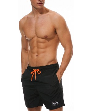 Men's Swim Trunks - Black - CM18QR0Z7RM $14.96-Board Shorts