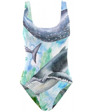 Dolphin Shark Whale Turtle Fish Octopus One Piece Swimsuit Swimwear Beach Suits Bathing Suit for Women Teens Girls - CD18R30I...