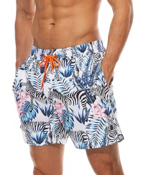 Men's Swim Trunks Quick Dry Beach Shorts Bathing Suit with Swimwear Mesh Lining - Zebra - CN180R43OA6 $16.32-Board Shorts