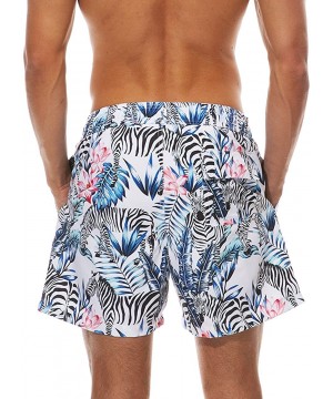 Men's Swim Trunks Quick Dry Beach Shorts Bathing Suit with Swimwear Mesh Lining - Zebra - CN180R43OA6 $16.32-Board Shorts