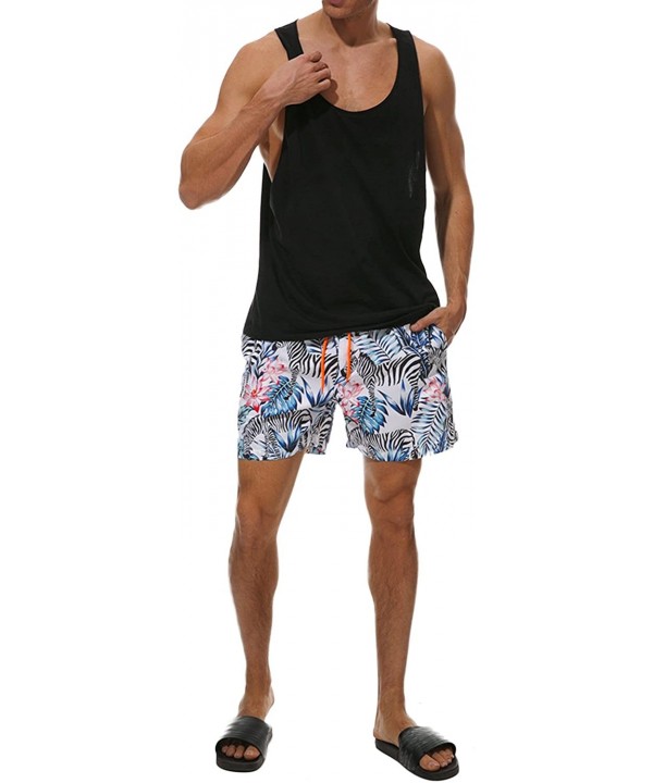 Men's Swim Trunks Quick Dry Beach Shorts Bathing Suit with Swimwear Mesh Lining - Zebra - CN180R43OA6 $16.32-Board Shorts