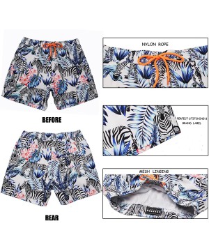 Men's Swim Trunks Quick Dry Beach Shorts Bathing Suit with Swimwear Mesh Lining - Zebra - CN180R43OA6 $16.32-Board Shorts