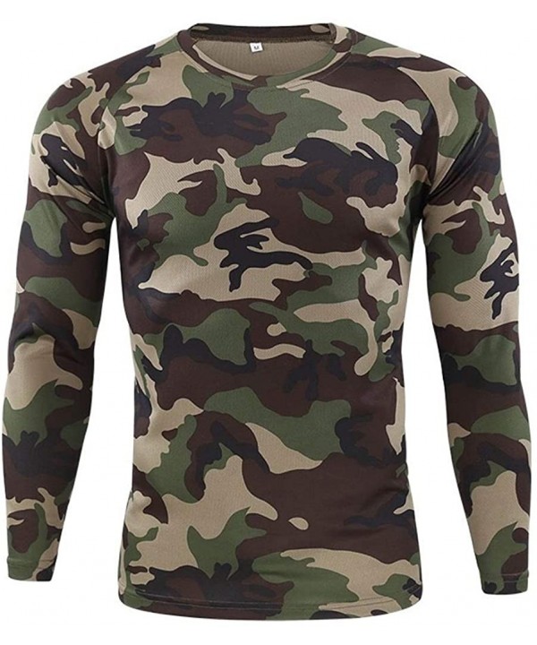 Men's Sport Tops Autumn Camouflage Quick Dry Sweat Long Sleeve Training Shirt - Camouflage - CH18YRGC6GR $11.73-Briefs