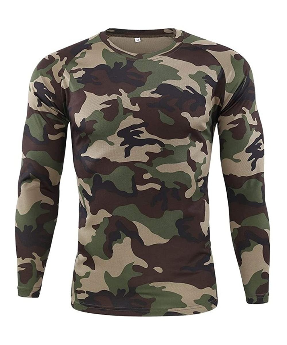 Men's Sport Tops Autumn Camouflage Quick Dry Sweat Long Sleeve Training Shirt - Camouflage - CH18YRGC6GR $11.73-Briefs