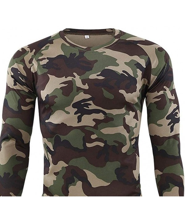 Men's Sport Tops Autumn Camouflage Quick Dry Sweat Long Sleeve Training Shirt - Camouflage - CH18YRGC6GR $11.73-Briefs