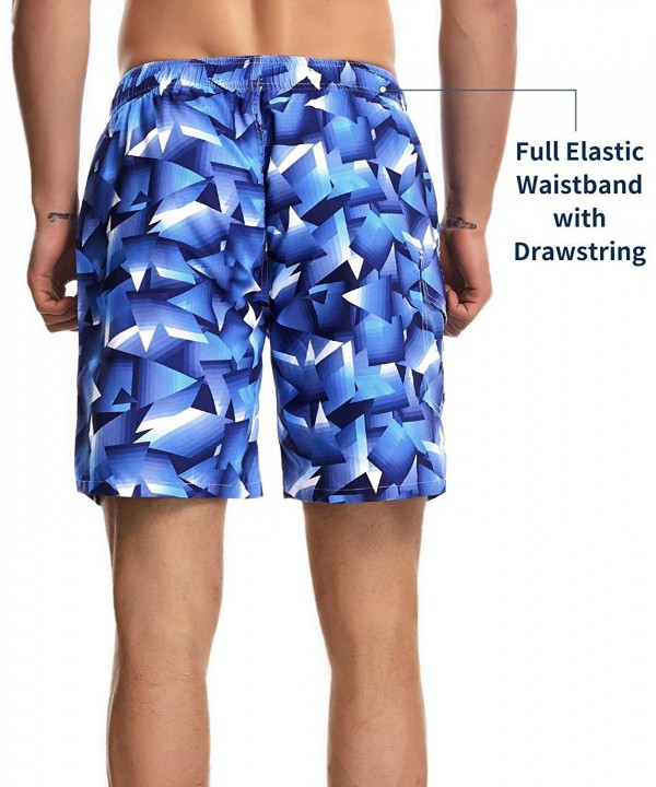 Mens Swim Trunks with Mesh Lining - Blue-602 - CL196AXZ639 $11.41-Board Shorts