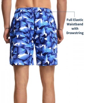 Mens Swim Trunks with Mesh Lining - Blue-602 - CL196AXZ639 $11.41-Board Shorts