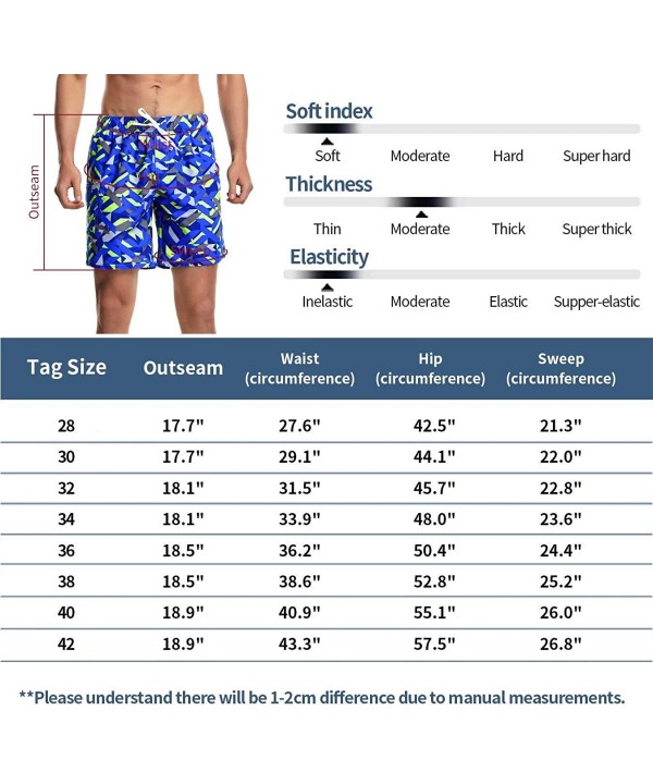 Mens Swim Trunks with Mesh Lining - Blue-602 - CL196AXZ639 $11.41-Board Shorts