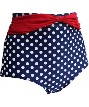 Women Retro High Waisted Bikini Bottoms Bathing Suit Bottoms - Blue - Spots - CW198UDXS87 $20.27-Bottoms