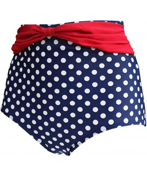 Women Retro High Waisted Bikini Bottoms Bathing Suit Bottoms - Blue - Spots - CW198UDXS87 $20.27-Bottoms