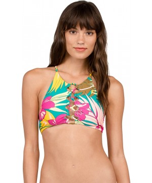 Women's Hot Tropic Crop Bikini Top - Teal - CK12L7MU0RT $33.53-Tops