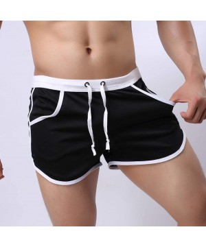 Swim Trunks Men Short- 2020 Mens Summer Fashion Sport Swim Shorts Home Shorts Beach Shorts Boys Swimming Trunks - Black - CP1...