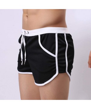 Swim Trunks Men Short- 2020 Mens Summer Fashion Sport Swim Shorts Home Shorts Beach Shorts Boys Swimming Trunks - Black - CP1...