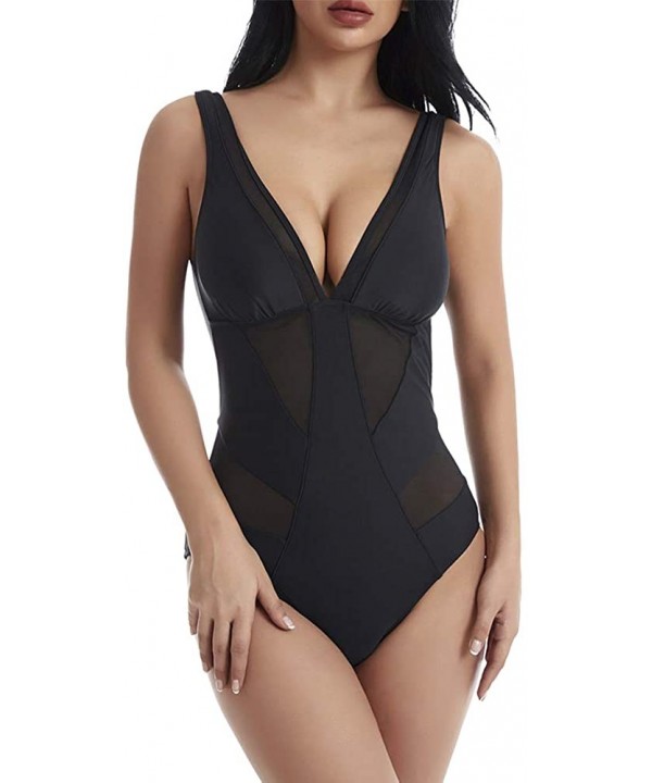 Bathing Suits Women Sexy See Through One Piece Swimsuits Monokini - Black Cr1902 - CK18R0QRCX9 $22.14-One-Pieces