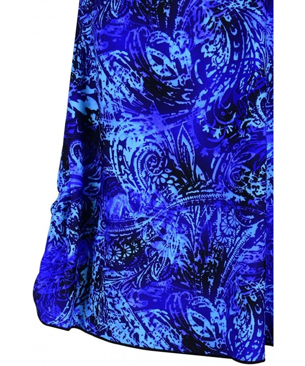 Women's Plus Size Swimwear Floral Tankini Set Drawtring Modest Two Piece Swimsuit - Swirl Blue - CC187INRI2S $29.54-Sets