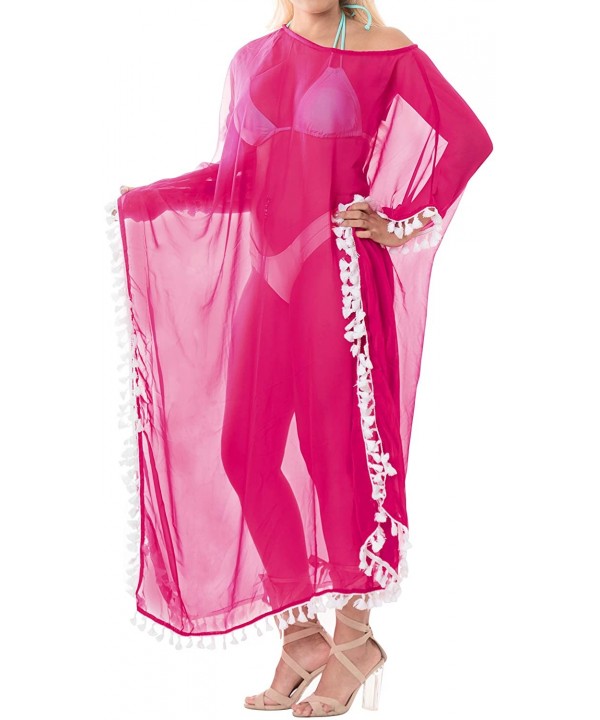 Women's One Size Kaftan Wedding Dresses Sleepwear Cover Ups Drawstring - Pink_b524 - CO188IXX9HZ $34.95-Cover-Ups