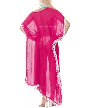 Women's One Size Kaftan Wedding Dresses Sleepwear Cover Ups Drawstring - Pink_b524 - CO188IXX9HZ $34.95-Cover-Ups