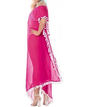 Women's One Size Kaftan Wedding Dresses Sleepwear Cover Ups Drawstring - Pink_b524 - CO188IXX9HZ $34.95-Cover-Ups