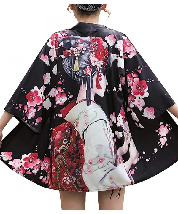 Women's Summer Loose fit Beach Japanese Kimono Cover up OneSize US S-XL - Style 40 - C9198ZR9NKO $14.64-Cover-Ups