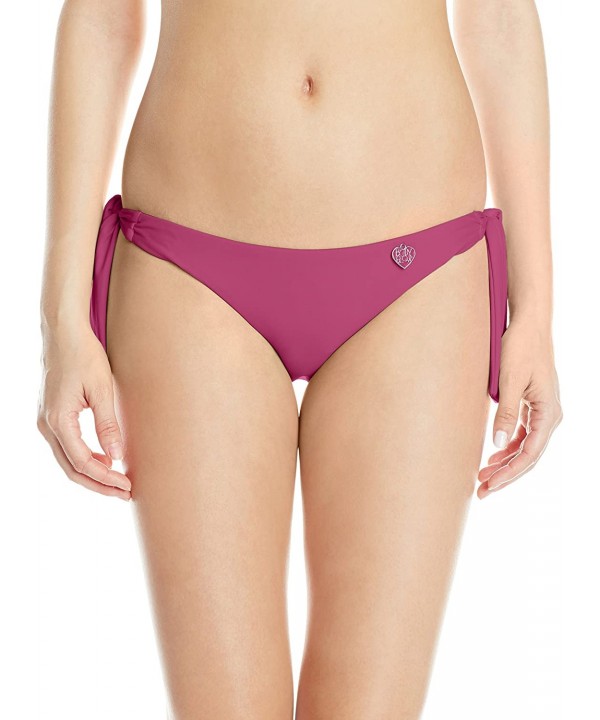 Junior's Smoothies Sash Tie Tropix Bikini Bottom - Black Plum - C012DICWKL5 $42.91-Tankinis