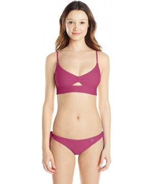 Junior's Smoothies Sash Tie Tropix Bikini Bottom - Black Plum - C012DICWKL5 $42.91-Tankinis