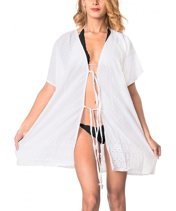 Womens Loose Kimono Cardigan Beach Coverup Capes Blouse Top Solid Plain - Ghost White_a432 - CK18E5HDRTG $19.78-Cover-Ups