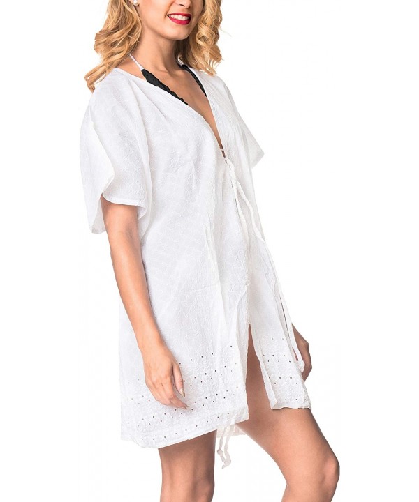 Womens Loose Kimono Cardigan Beach Coverup Capes Blouse Top Solid Plain - Ghost White_a432 - CK18E5HDRTG $19.78-Cover-Ups