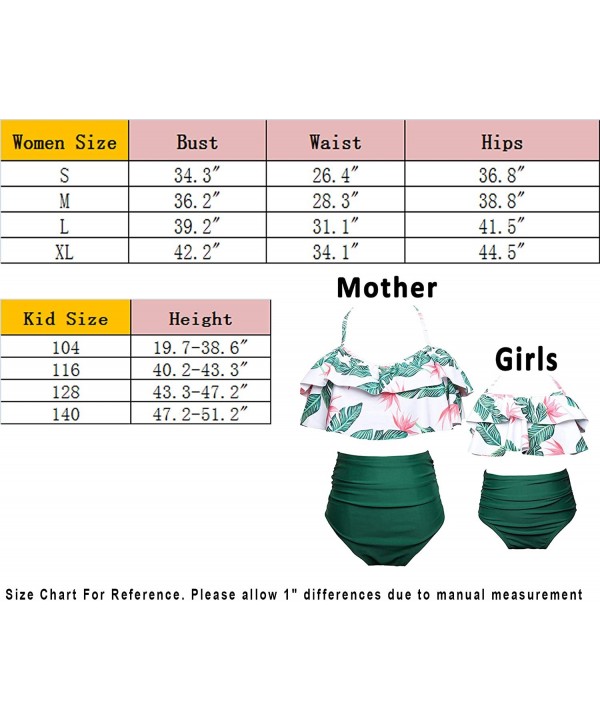 Family Matching Swimsuit Women Two Pieces High Waisted Bathing Suits Monokini - Yellow - CT18DGRL7OR $19.06-Sets