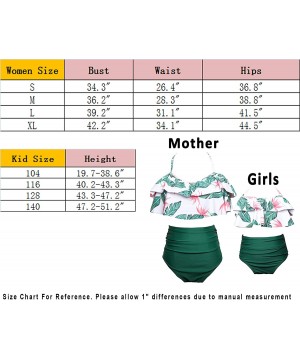 Family Matching Swimsuit Women Two Pieces High Waisted Bathing Suits Monokini - Yellow - CT18DGRL7OR $19.06-Sets