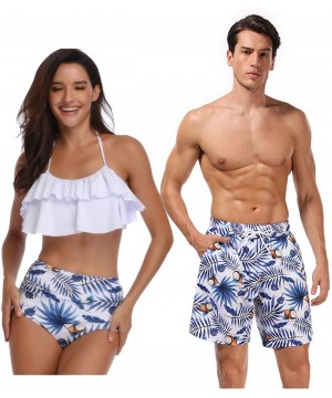 Couple Swimsuits Women Men Matching Swim Trunk 2 Pack - Men1 - C218QHU23KH $19.15-One-Pieces