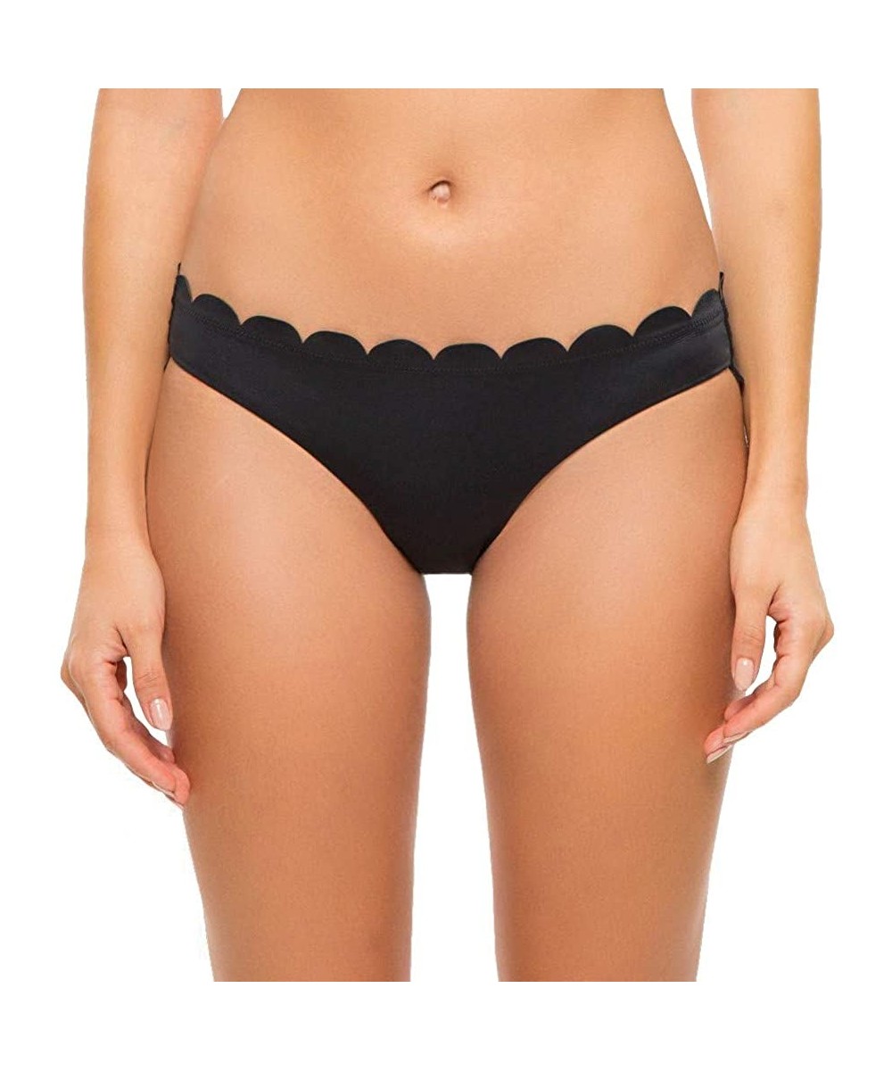 Women's Scallop Hipster Bikini Bottom - Onyx - CJ18UA70ZU2 $25.03-Bottoms