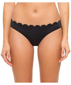 Women's Scallop Hipster Bikini Bottom - Onyx - CJ18UA70ZU2 $25.03-Bottoms