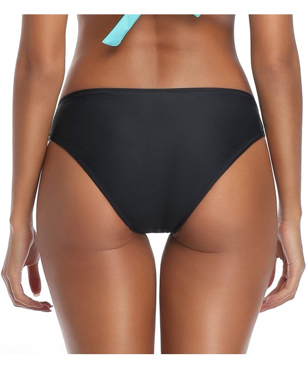 Bikini Swimsuit for Women Sexy Two Piece Side Tie Bathing Buits - Turquoise Black Bottom - C7198SSSZU3 $14.21-Bottoms