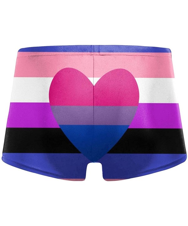 El Paso Tx American Flag Men's Fashion Swimsuit Boxer Trunks Square Cut Bathing Suits - Genderfluid Bisexual Pride Flag - C91...