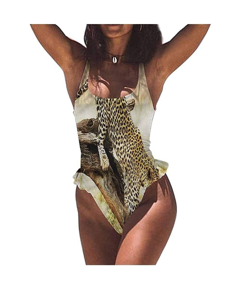 Bikini Safari- Collage Local Wild Animals Fits All Different Body Types - Multi 15-one-piece Swimsuit - CS19E7G24EN $26.97-Bo...