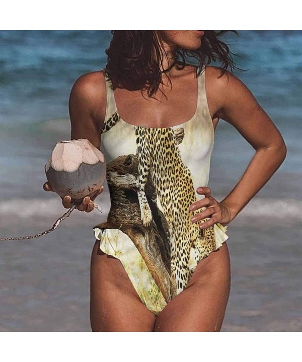 Bikini Safari- Collage Local Wild Animals Fits All Different Body Types - Multi 15-one-piece Swimsuit - CS19E7G24EN $26.97-Bo...