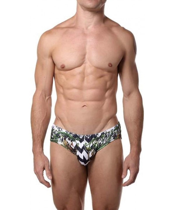 Men Swimwear Swimsuit Bikini Royal Zigzag - CO12MXAFSLV $29.82-Briefs