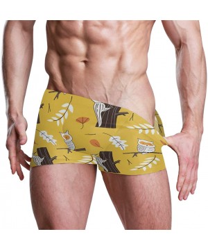 Men's Swimwear Birds Yellow Swim Briefs Conservative Bikini Beach Activities Water Pants for Man Swimsuit - Black - C119DYAMH...