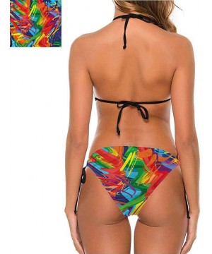 Bikini Rainbow- Cute Unicorns on The Sky and Fully Functional - Multi 12-two-piece Swimsuit - C819E7G9CI2 $27.61-Bottoms