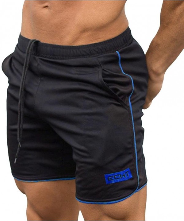 Men's Sports Training Bodybuilding Summer Shorts Workout Fitness Gym Short Pants - Blue - C918TU0KLMA $10.18-Board Shorts