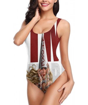 Maria Brink Shirt Swimwear Women Sexy One Piece Swimsuit Halter Bikini-One-Piece Swimsuit - CD19C6ZWI2E $19.39-One-Pieces