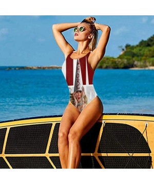 Maria Brink Shirt Swimwear Women Sexy One Piece Swimsuit Halter Bikini-One-Piece Swimsuit - CD19C6ZWI2E $19.39-One-Pieces