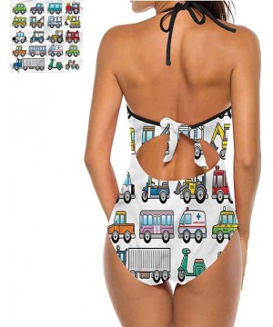 Women's Sexy Halter Swimsuit Cheerful Transportation So Pretty and Fits - Multi 11 - CY190WWQMND $49.12-Cover-Ups