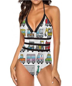 Women's Sexy Halter Swimsuit Cheerful Transportation So Pretty and Fits - Multi 11 - CY190WWQMND $49.12-Cover-Ups