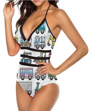 Women's Sexy Halter Swimsuit Cheerful Transportation So Pretty and Fits - Multi 11 - CY190WWQMND $49.12-Cover-Ups