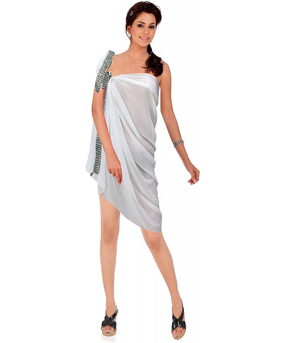 Women's Sarong Wrap Swimwear Cover Up Beach Skirt Yoga Mats Full Long B - Ghost White_c595 - C5110VRHJCL $17.95-Cover-Ups