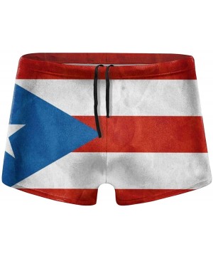 Men's Low Rise Swim Briefs Bulge Swim Trunks - Puerto Rico Flag - CP19C5ML5E6 $29.29-Briefs